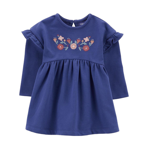 Baby Girls' Navy Floral Long Sleeve Dress 1R861710