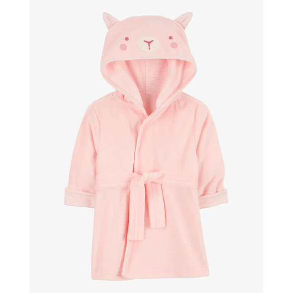 Baby Girls' Pink Sheep Hooded Bath Robe 1R038910-650 