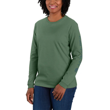 Women's Long Sleeve Logo Sleeve Graphic Tee 103401 Balsam