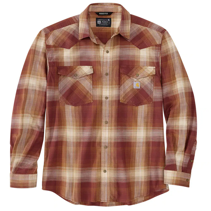 Barnwood Men's Montana Relaxed Fit Long-Sleeve Snap-Front Plaid Shirt 106756