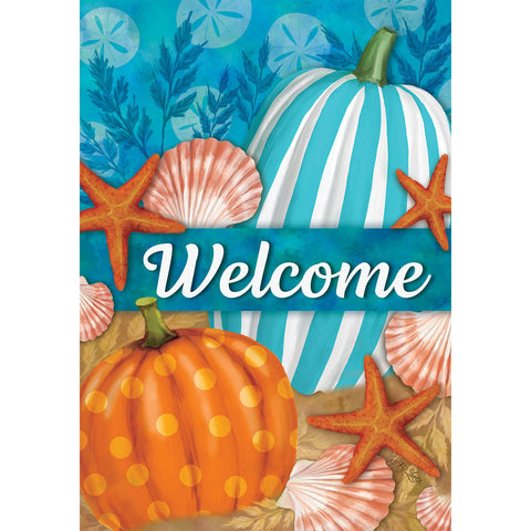 Beachy Autumn garden flag