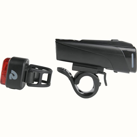 Retrospec Beam 2-piece bike light kit showing attachment mechanisms