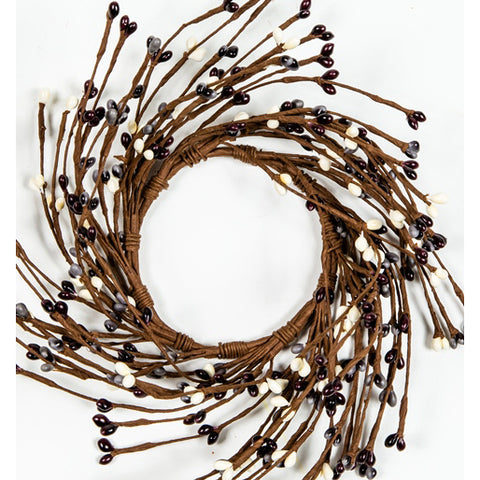 Gray, Brown, Cream Candle Berry Ring.