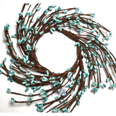 Light Teal Rice Berry Candle Ring .