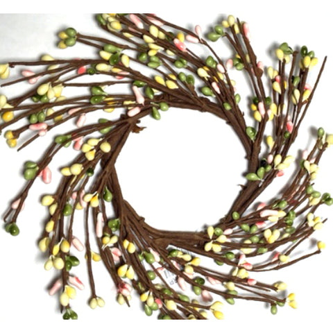 Yellow, Light Green, Pink Rice Berry Candle Ring.