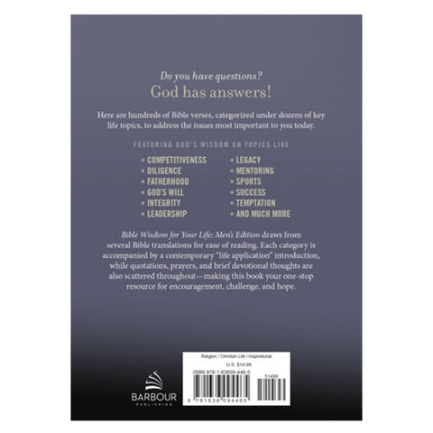 Bible Wisdom for Your Life: Men's Edition 9781636094465 back cover