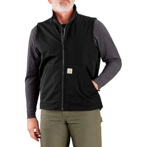 black, Men's Big and Tall Rain Defender Relaxed Fit Softshell Vest 106439