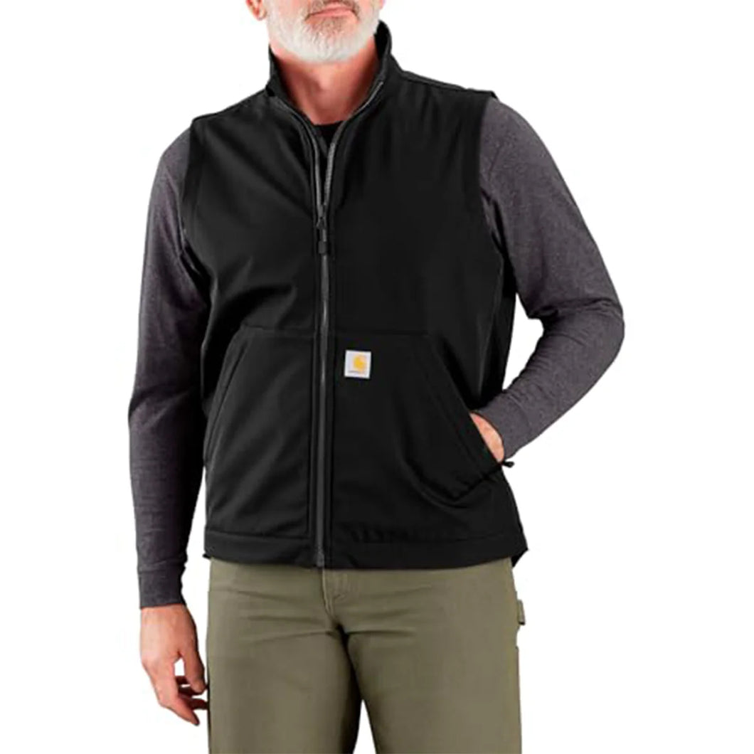 black, Men's Big and Tall Rain Defender Relaxed Fit Softshell Vest 106439