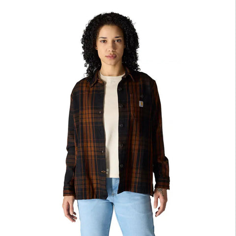 Women's TENCEL Fiber Series Loose Fit Twill Plaid Shirt 107136