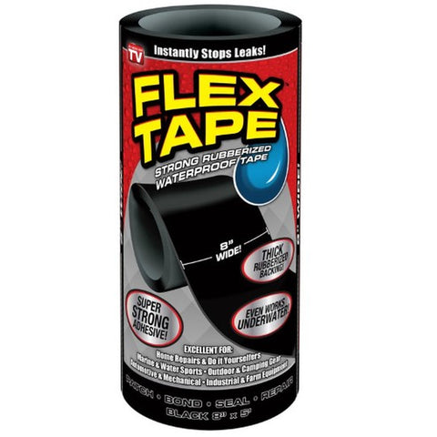 Black 8 in. X 5 ft. Strong Rubberized Waterproof Tape