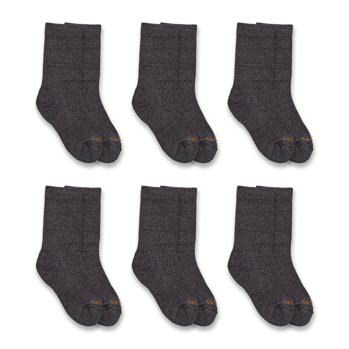 Black Boys' Lightweight Crew Sock 6-Pack SC0696