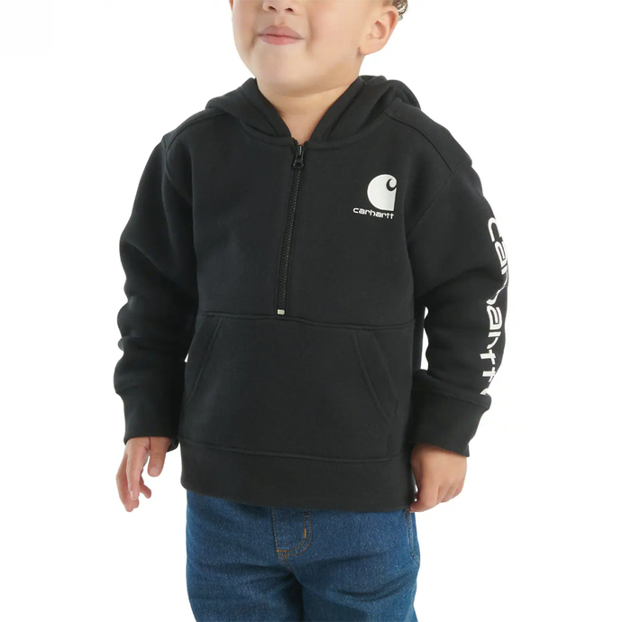 Black Boys' Long-Sleeve Half-Zip Sweatshirt CA6579