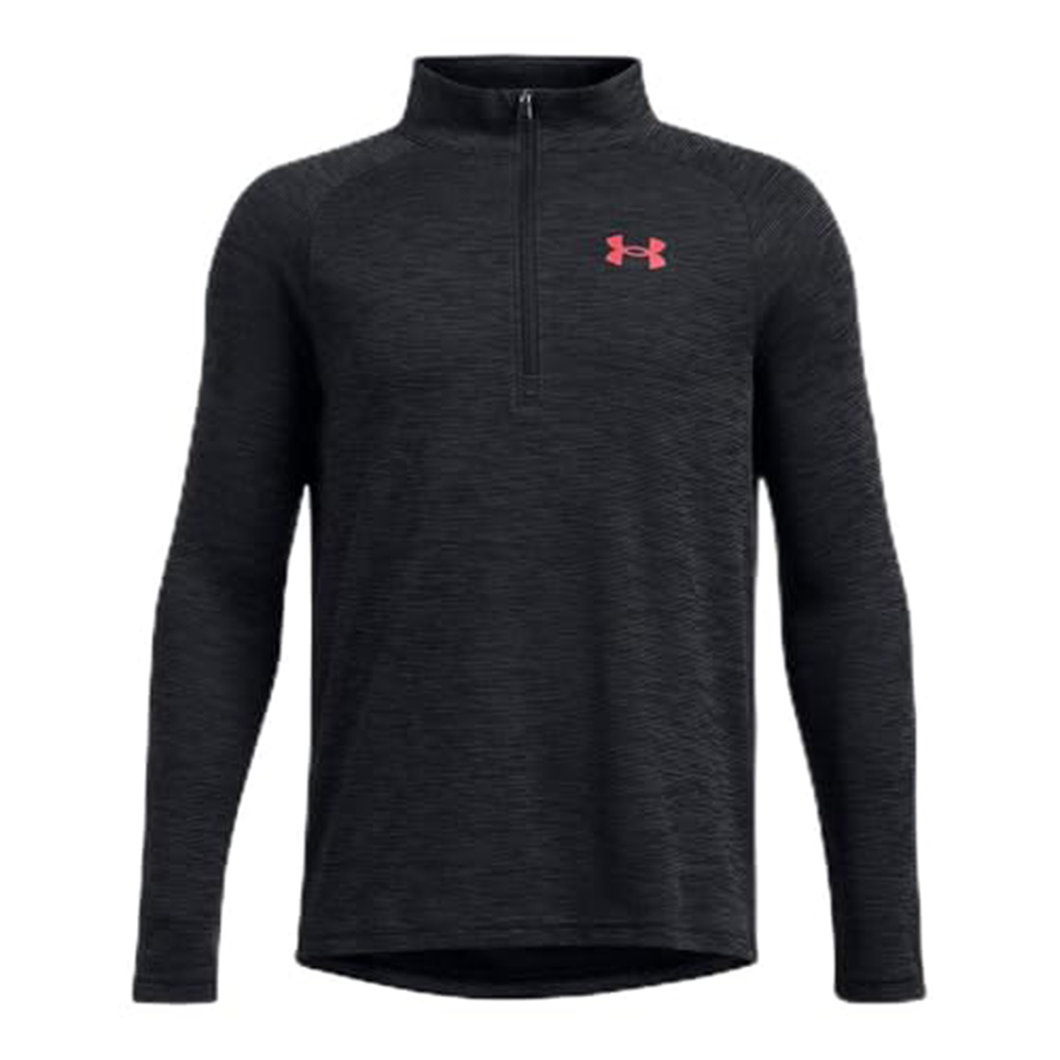 Black Boys' UA Tech Textured Half Zip 1382791