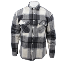 Trendy Life men's brawny flannel shirt in white & black plaid