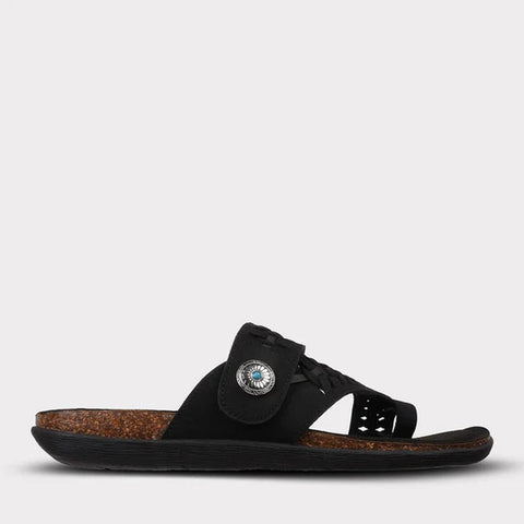 Black Women's Scarlett Toe Ring Sandal MW2507