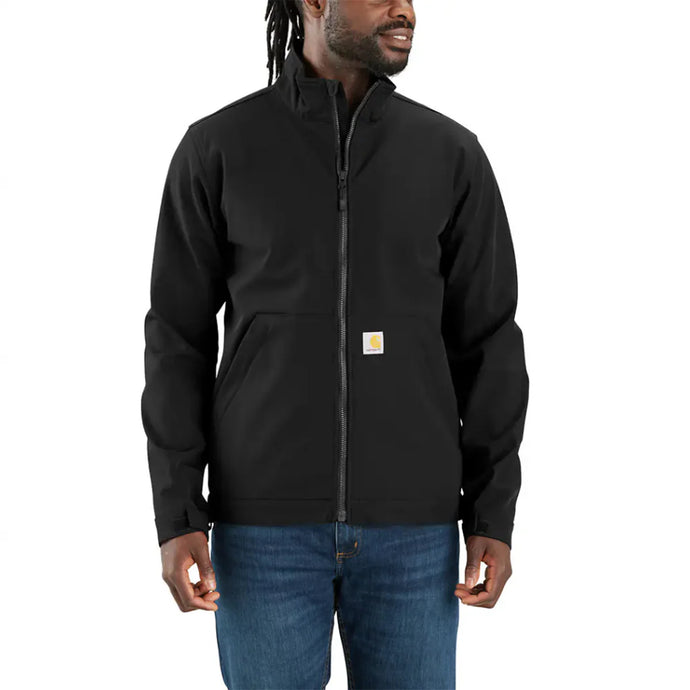 black, Men's Big and Tall Rain Defender Relaxed Fit Softshell Jacket 106438