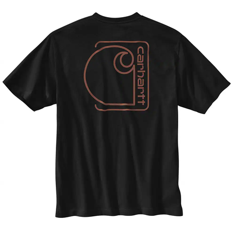 Black Men's Relaxed Fit Short-Sleeve Pocket C Graphic T-Shirt 106760