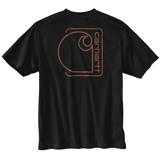 Black Men's Relaxed Fit Short-Sleeve Pocket C Graphic T-Shirt 106760