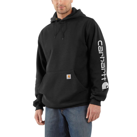 Black Men's Big and Tall Midweight Logo Hoodie K288