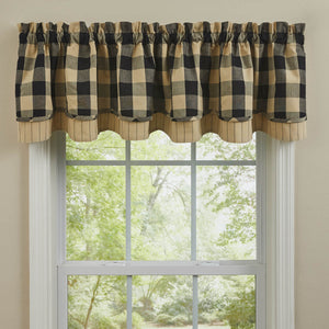 Wicklow Check Lined Layered Valance black