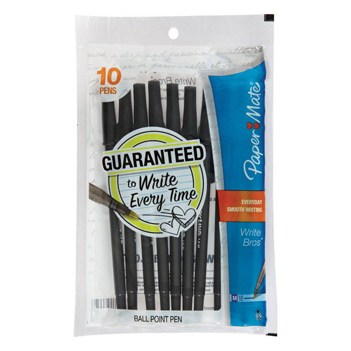 Black Write Bros Ball Point Pen 10 pk 93