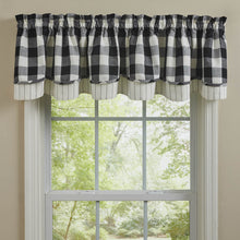 Wicklow Check Lined Layered Valance black and cream