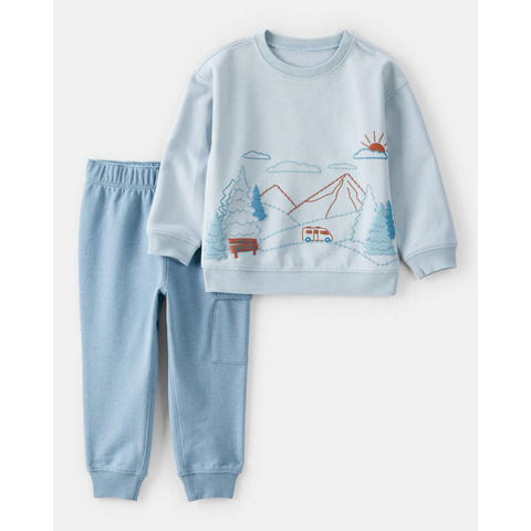 Toddler Boy 2-Piece DayDream Fleece Mountain Pullover & Pant Set 2U009510