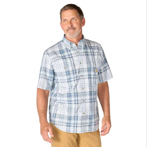Men's Fort Loose Short Sleeve Plaid Shirt 107273