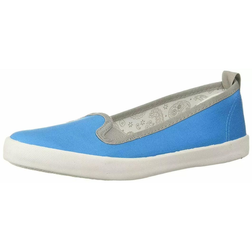 Lamo women's Ella slip on canvas flat shoe in blue