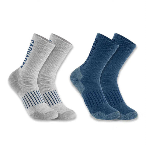 Men's Wool Blend Midweight Logo Crew Socks, 2 Pairs SC9522