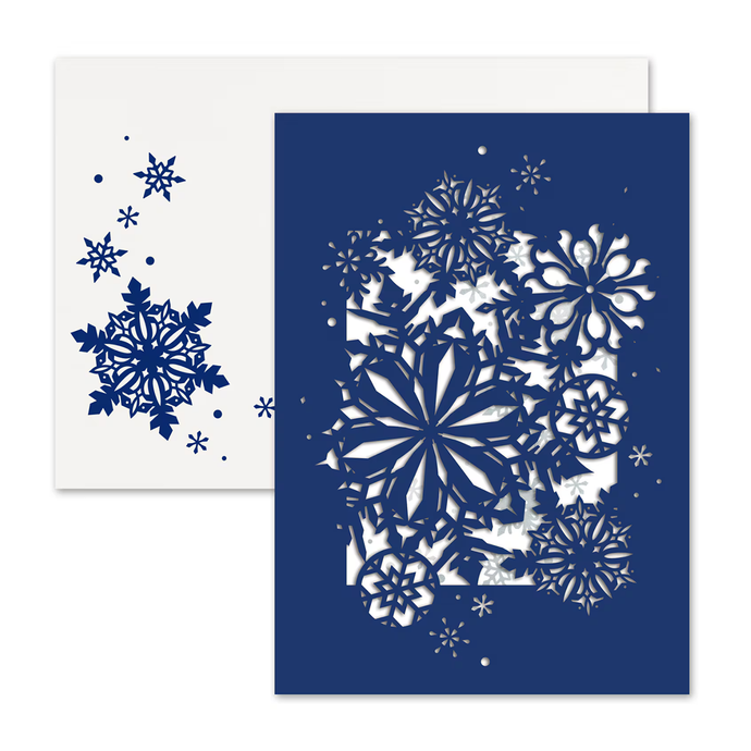 Blue Snowflake 10 Boxed Christmas Cards 977800