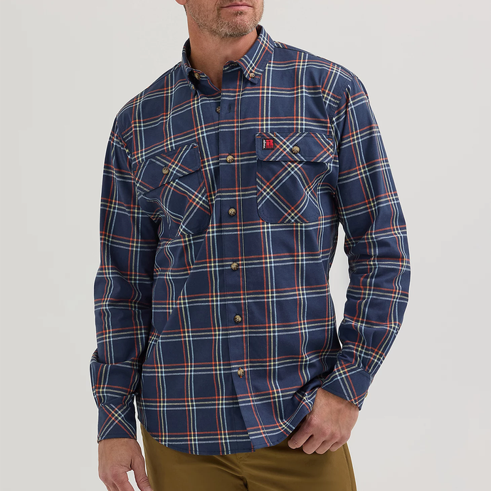 Blue Wrangler Riggs Workwear Long-Sleeve Work Shirt 11235013