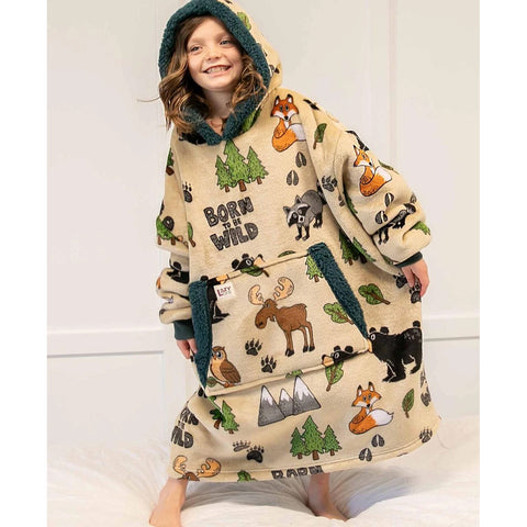 live born to be wild, Children's Long-Sleeve Blanket Hoodie KBH