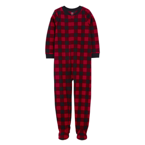 Boys' 1-Piece Buffalo Check Fleece Footie Pajamas 3R350410