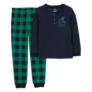 Boys' 2-Piece Plaid Fleece Pajama Set 3R936610