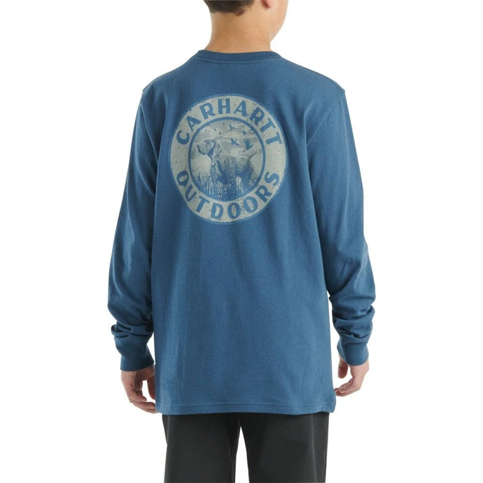 Boys' Long-Sleeve Outdoors Graphic Pocket T-Shirt CA6604