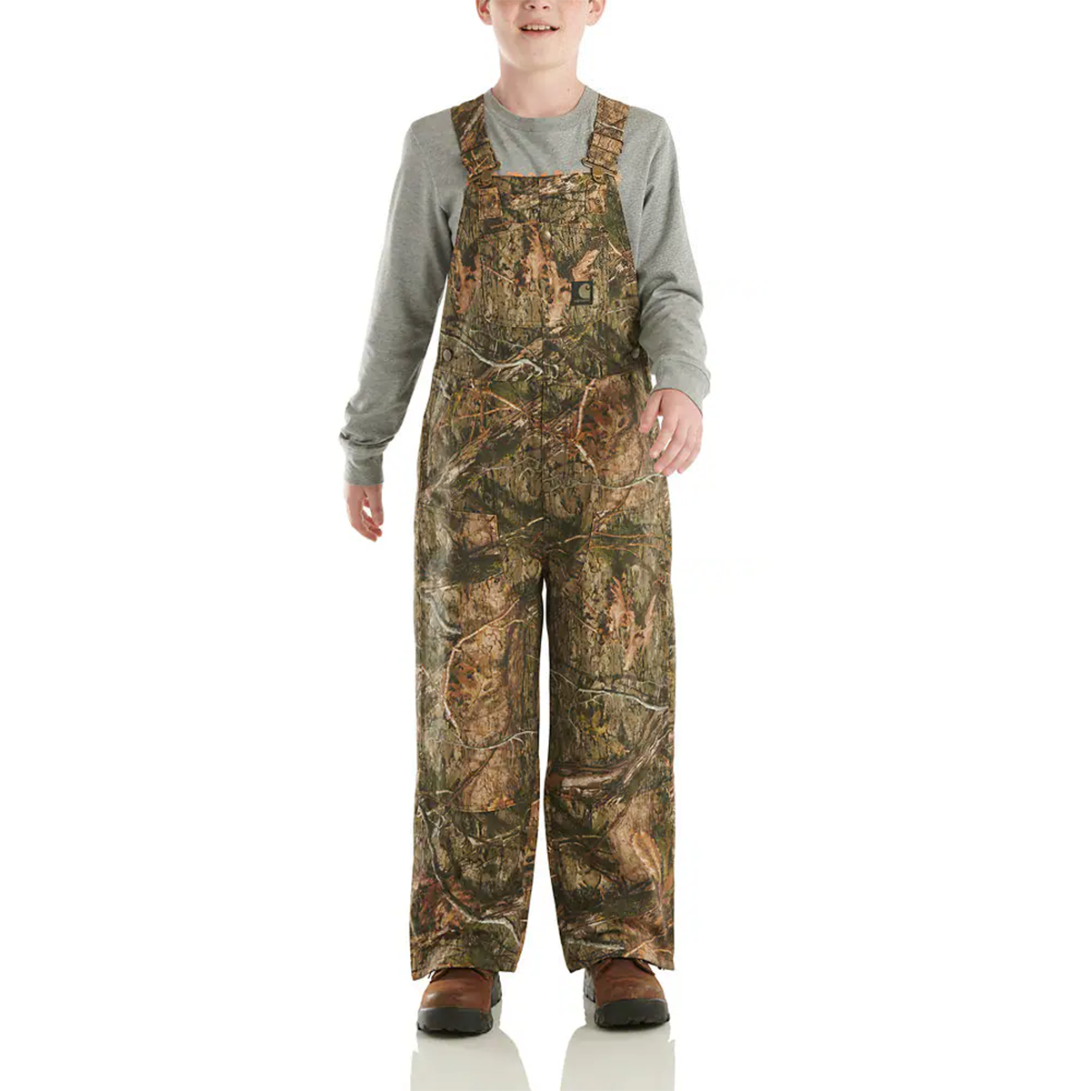 Carhartt Boys' Loose Fit Canvas Insulated Camo Bib Overalls CM8755