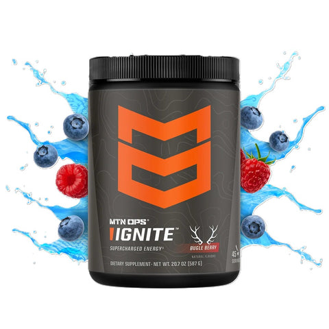 MTN OPS Ignite energy drink mix in Bugle Berry