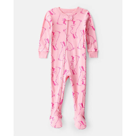 Baby Girl 100% Cotton Snug Fit 2-Way Zip Footie 1-Piece Pajamas 1U094110