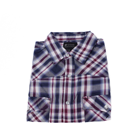 Denver Men's Short-Sleeve Western Shirt 24529 - Burgundy / X-Large Denver Men's Short-Sleeve Western Shirt 24529 - Burgundy / X-Large