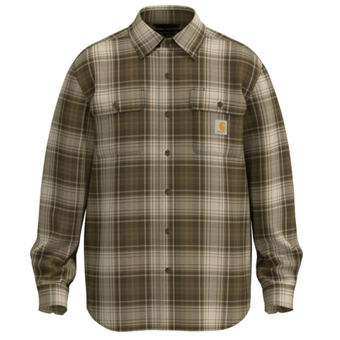 Men's Hubbard Loose Fit Heavyweight Flannel Long-Sleeve Plaid Shirt 107013