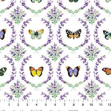 Deborahs Garden Collection Butterfly Wreaths Cotton Fabric DP25593