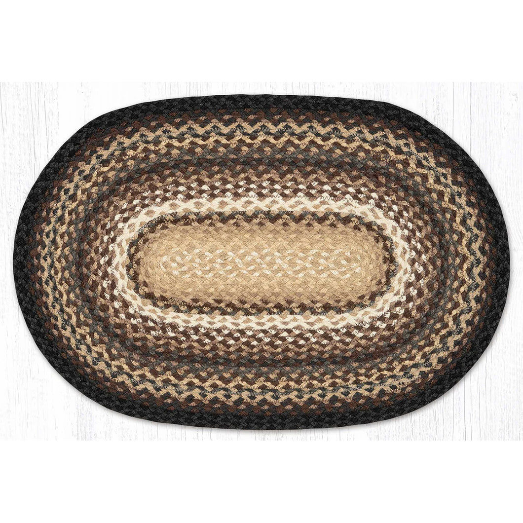 Braided Jute Rug Brown and Tan C-895