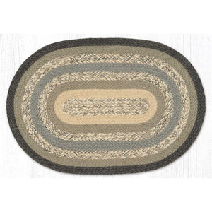 Braided Jute Rug-Charcoal and Gray C-903