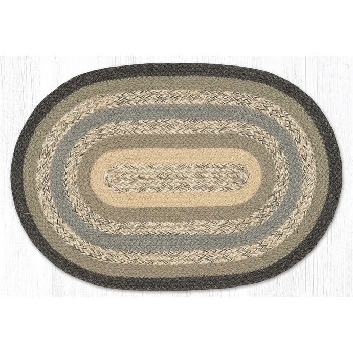 Braided Jute Rug-Charcoal and Gray C-903