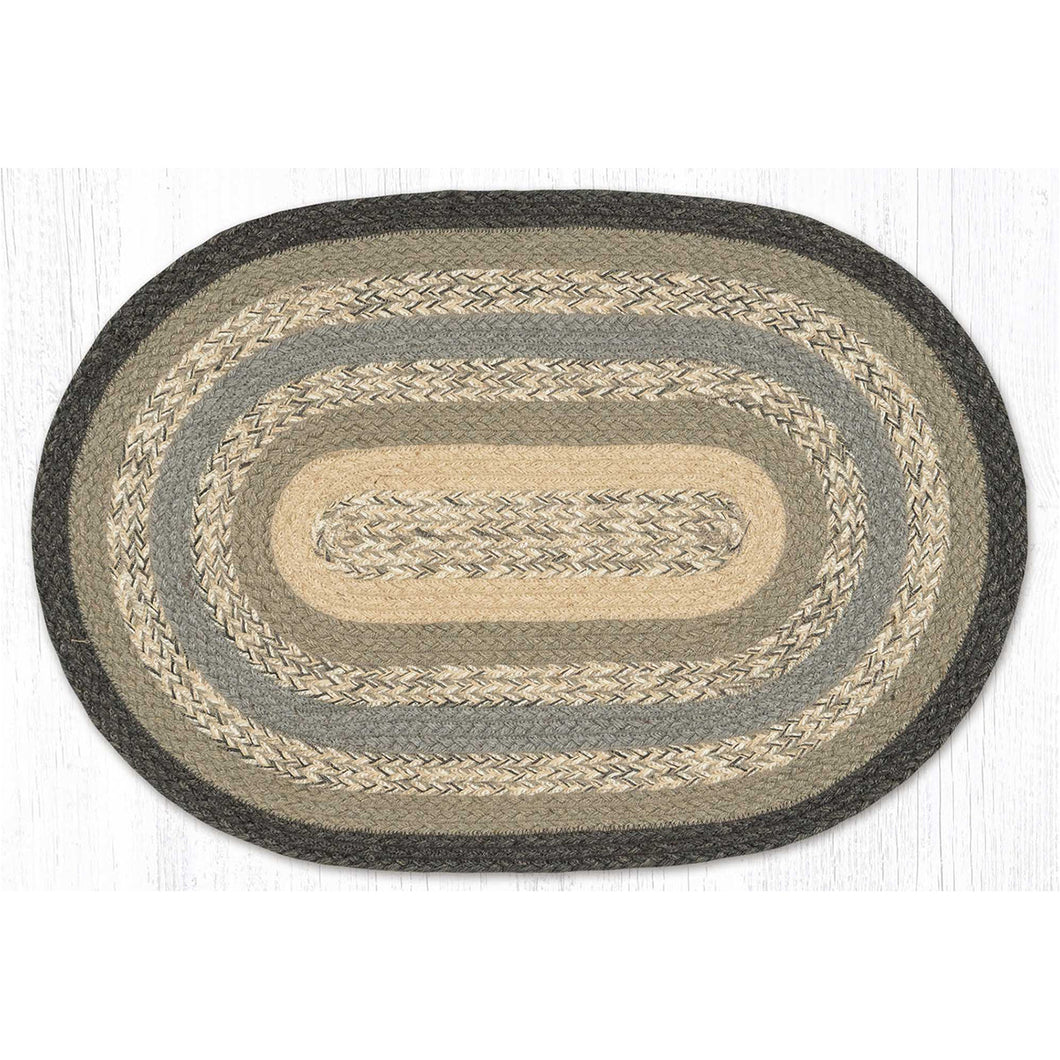 Braided Jute Rug-Charcoal and Gray C-903