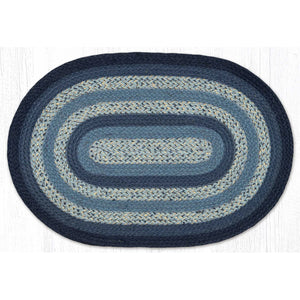 Braided Jute Rug Navy and Blue C-904