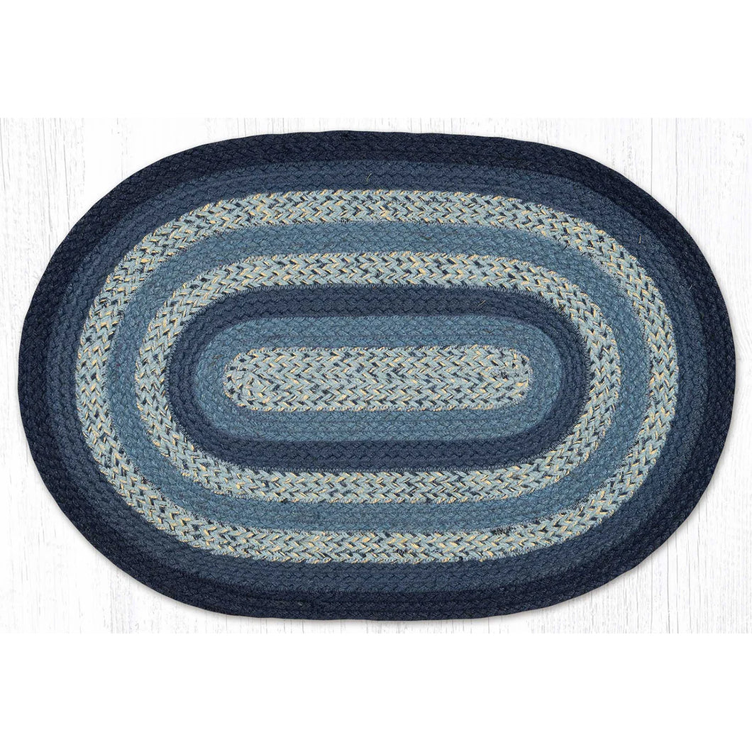 Braided Jute Rug Navy and Blue C-904