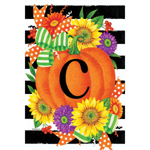 Pumpkin Splendor Monogram Flag C