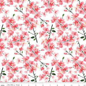 Mon Cheri Collection Branches Cotton Fabric C12651 white